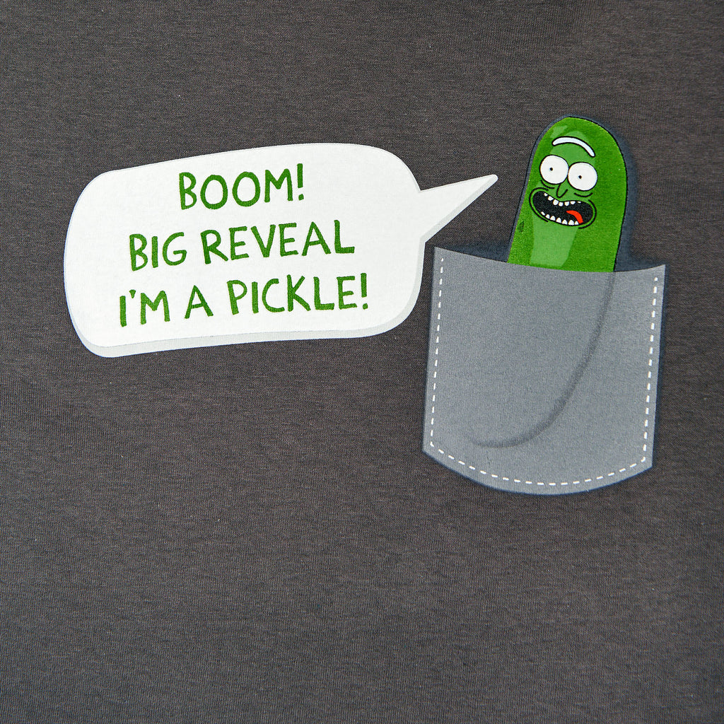 Productafbeelding Rick en Morty - Pocket Pickle Rick T-Shirt grijs