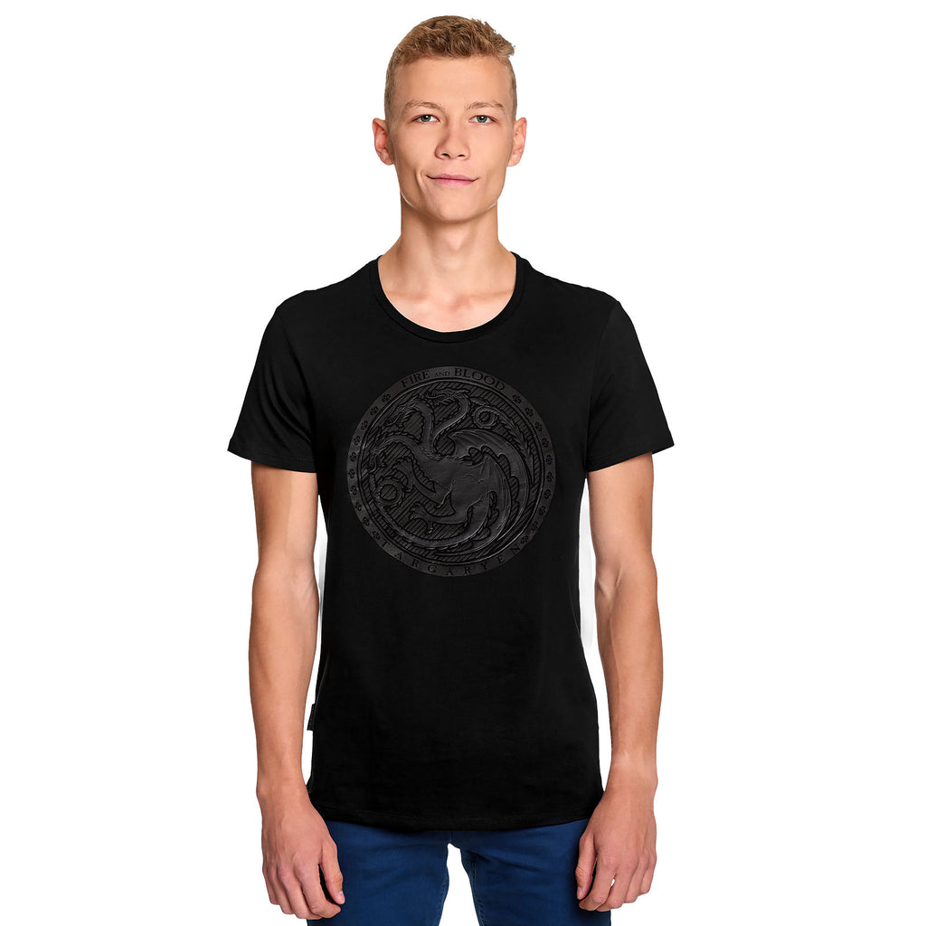 Productafbeelding Game of Thrones - Dark Targaryen 3D Logo T-Shirt Zwart
