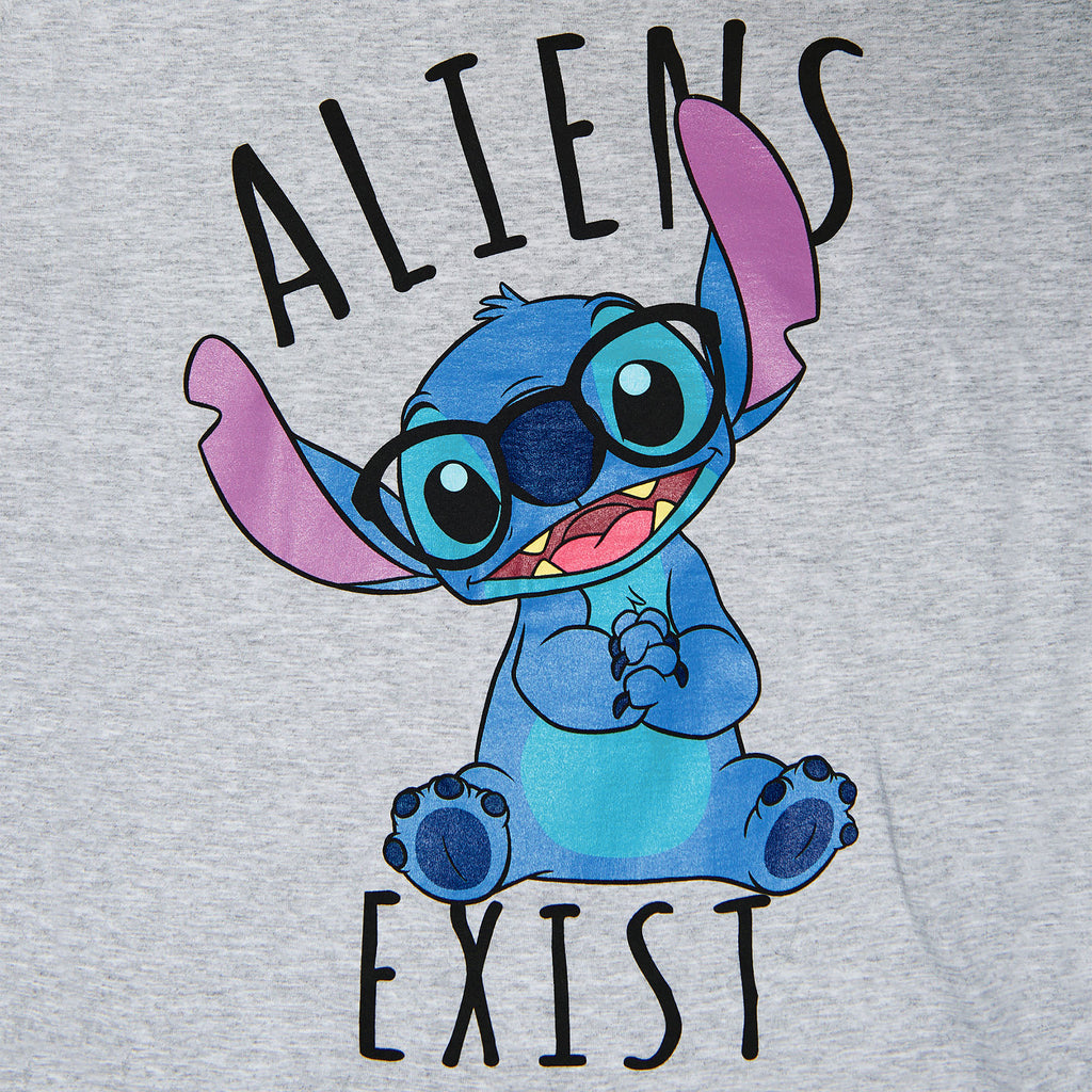 Productafbeelding Lilo & Stitch - Aliens Exists Dames T-shirt Grijs