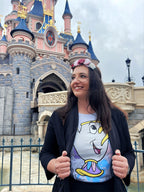 Productafbeelding Beauty and the Beast - Chip Splatter T-shirt Dames Grijs