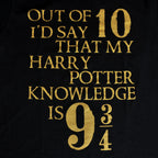 Productafbeelding Harry Potter - Kennis 9 3/4 uit 10 T-Shirt zwart