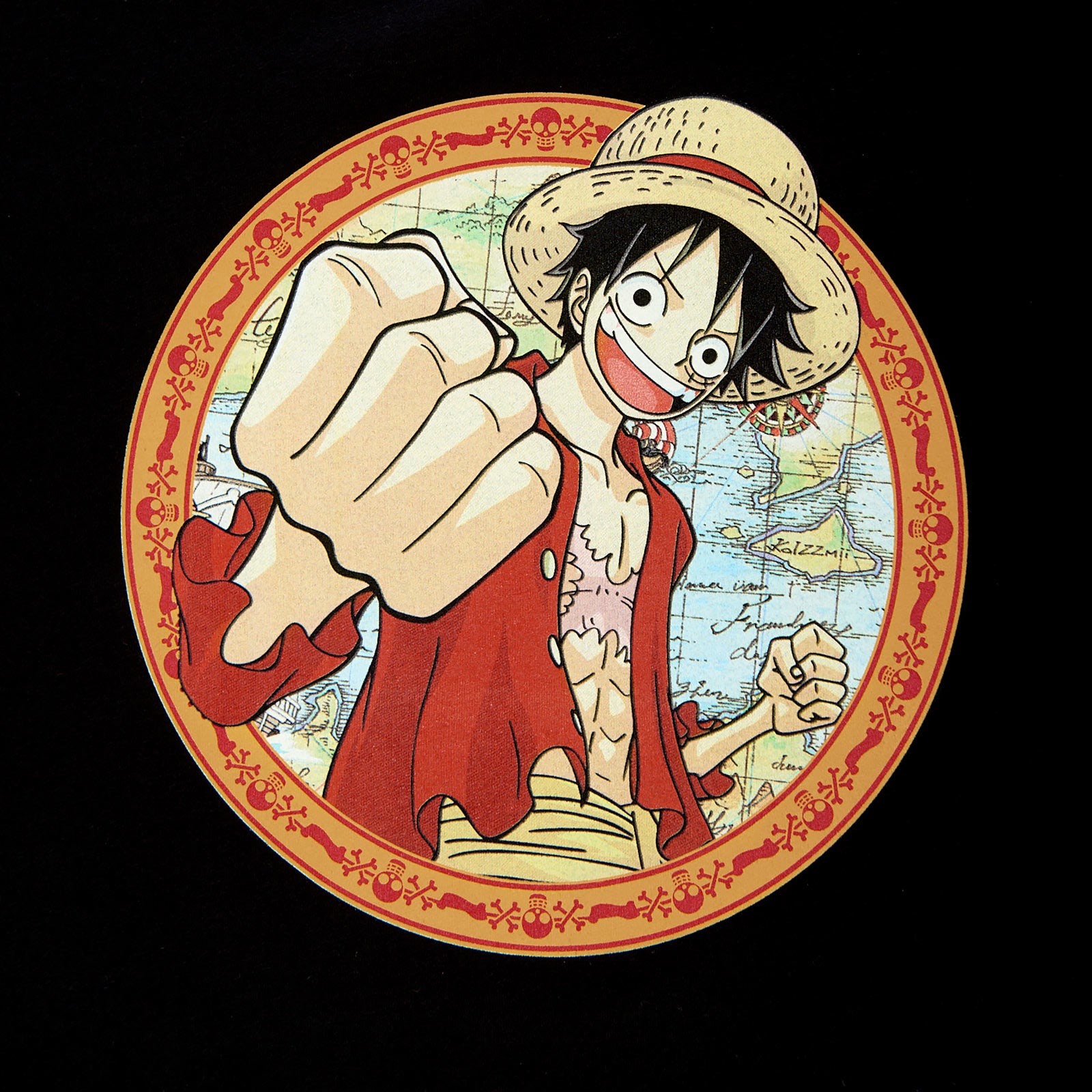 Productafbeelding One Piece - Ruffy Map T-shirt zwart