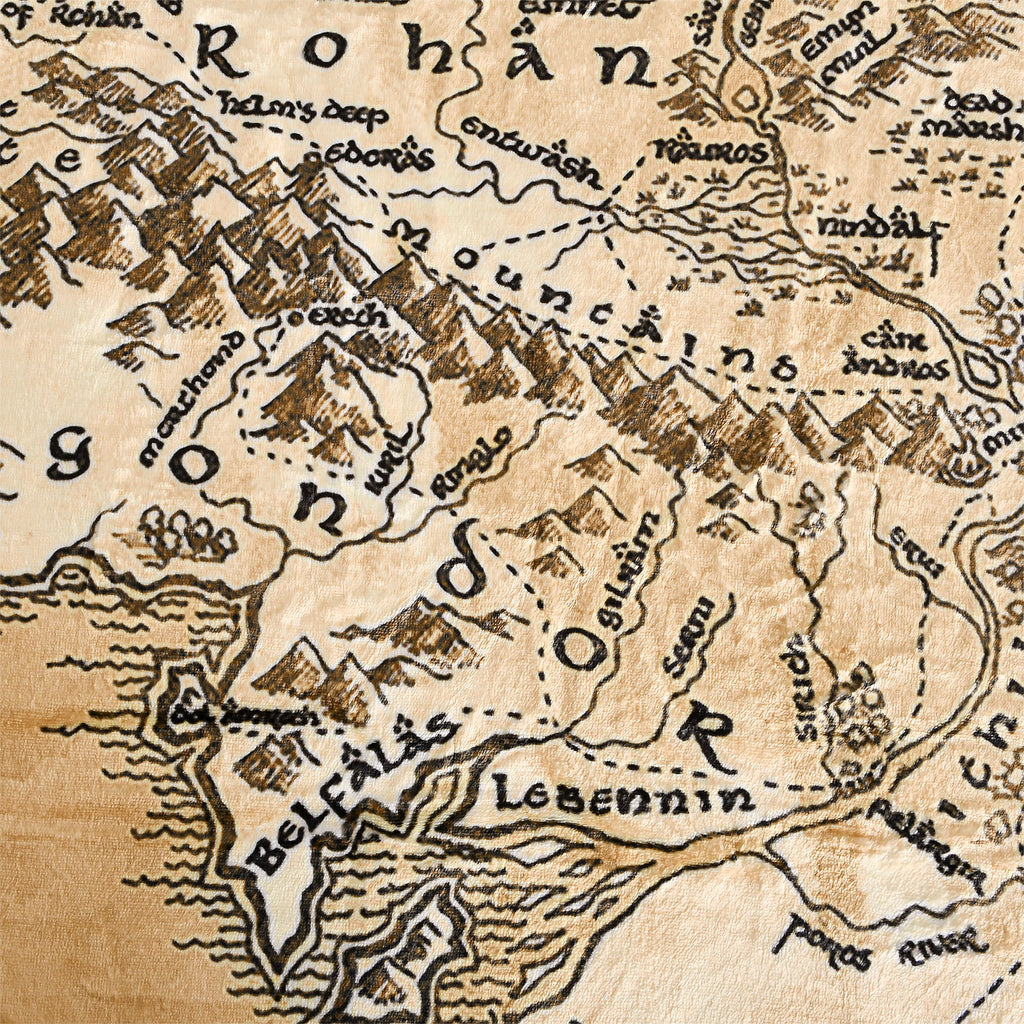 Productafbeelding Lord of the Rings - Midden-Aarde Kaart Pluche Deken met Teddybont