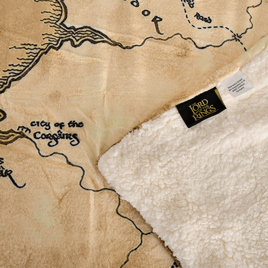 Productafbeelding Lord of the Rings - Midden-Aarde Kaart Pluche Deken met Teddybont