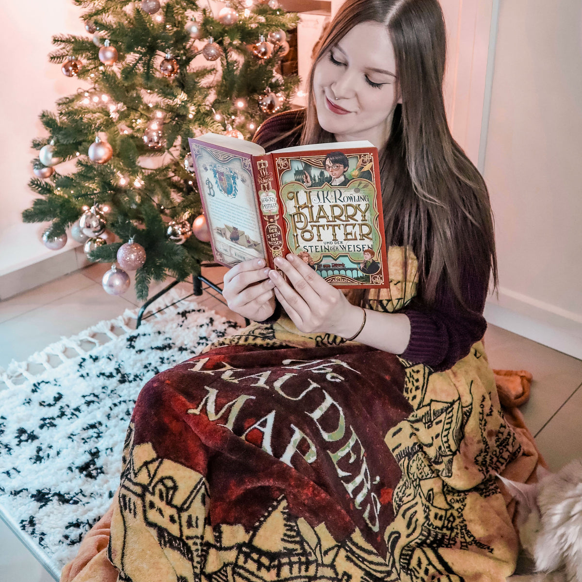 Productafbeelding Harry Potter - Marauders Map Pluizige Deken met Teddybont
