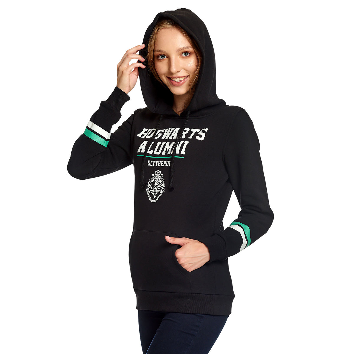 Productafbeelding Harry Potter - Slytherin Hogwarts Alumni Hoodie Dames Zwart