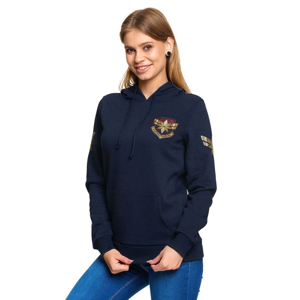 Productafbeelding Captain Marvel - Ster Logo Hoodie Dames Blauw