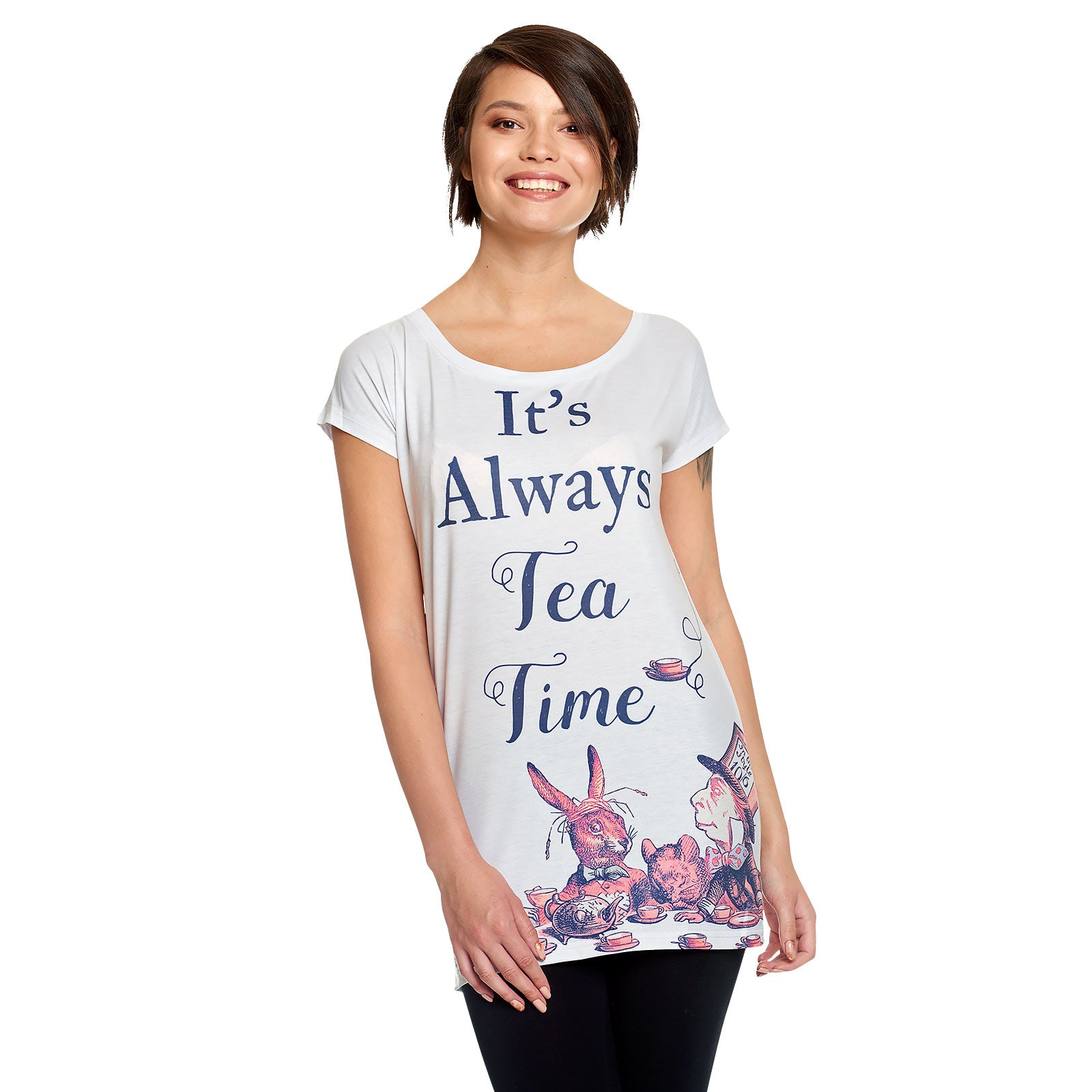 Productafbeelding Tea Time Dames T-shirt voor Alice in Wonderland Fans