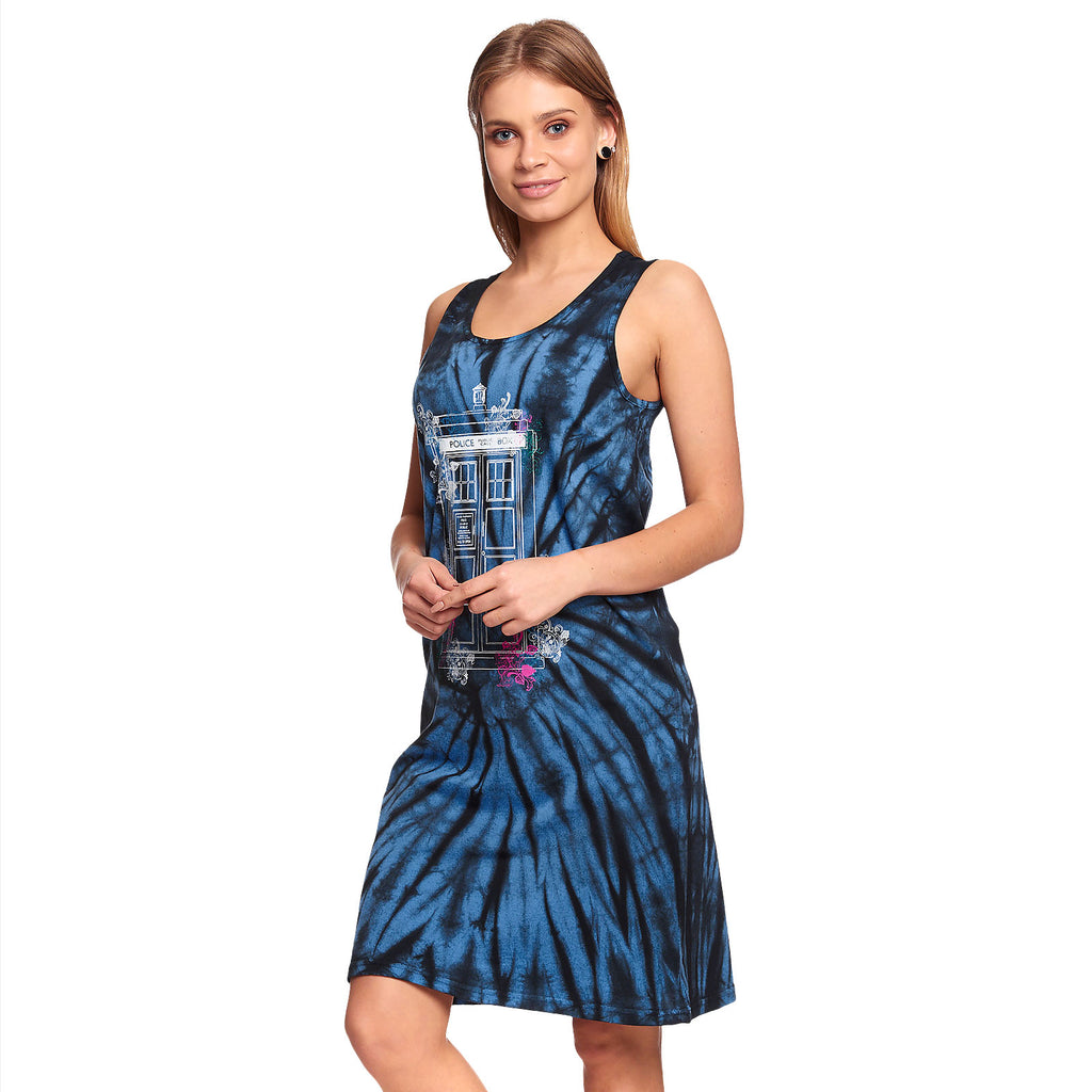 Productafbeelding Doctor Who - Floral Tardis Batik Mini Jurk