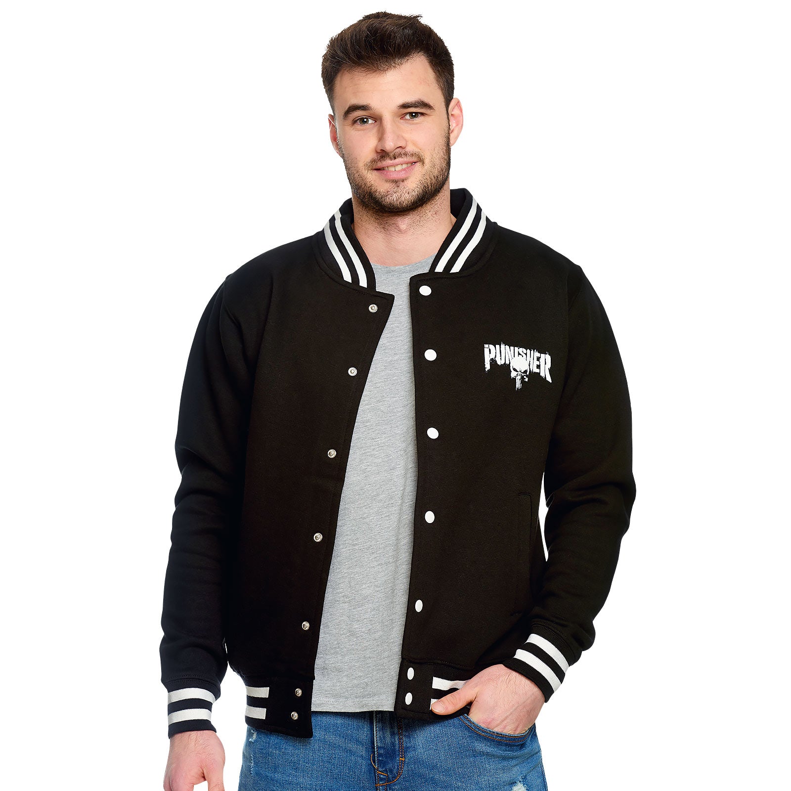Productafbeelding Punisher - Blood Skull College Jas zwart-wit