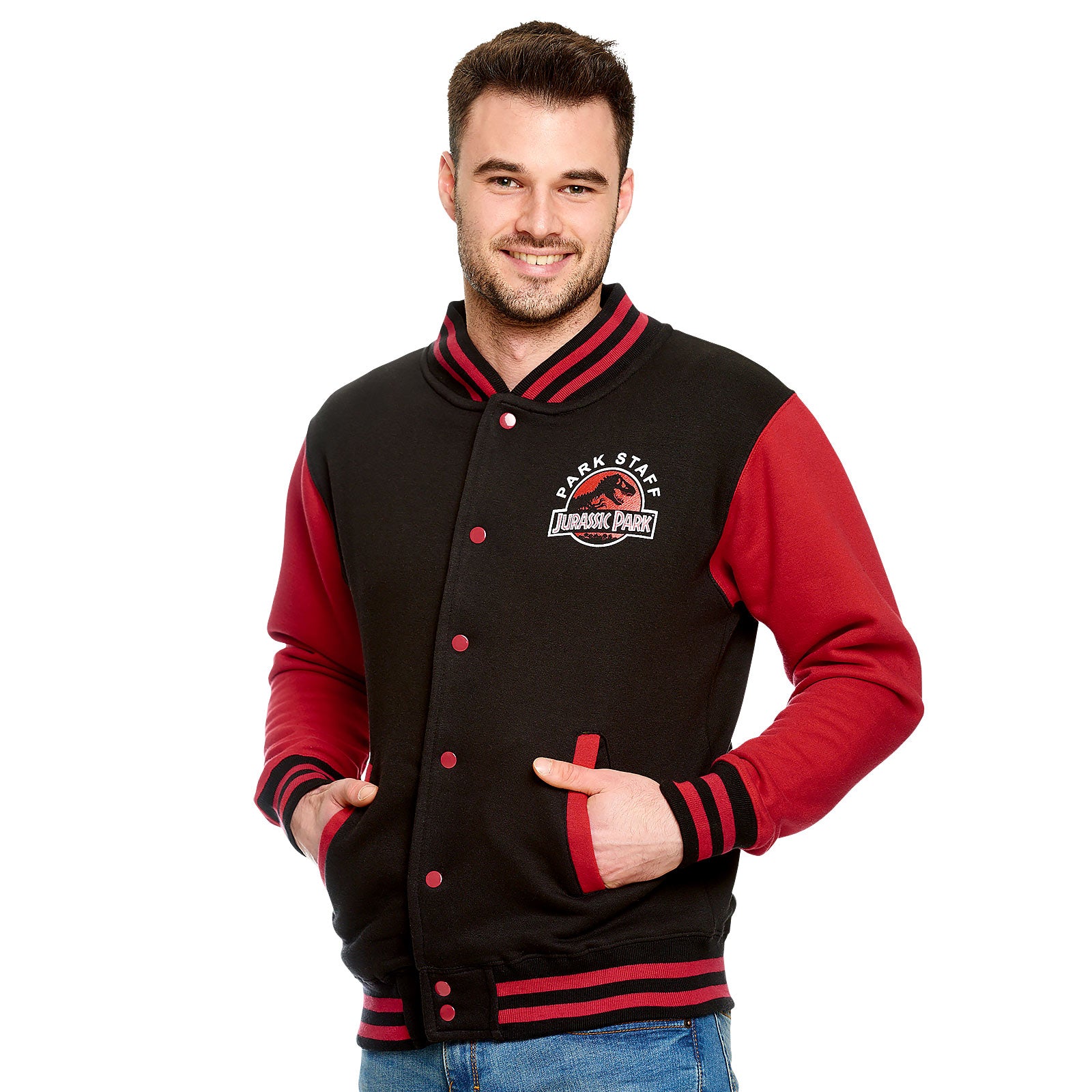 Productafbeelding Jurassic Park - Park Staff College Jacket zwart-rood