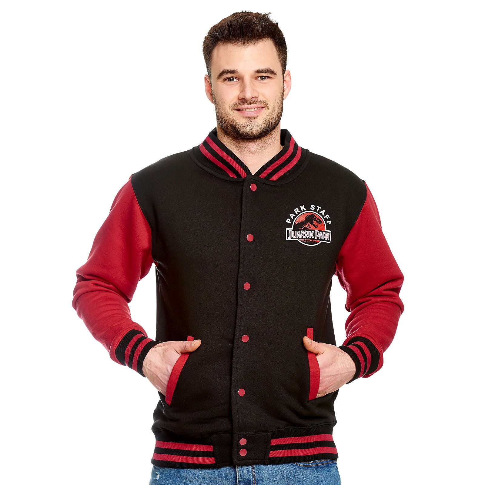 Productafbeelding Jurassic Park - Park Staff College Jacket zwart-rood