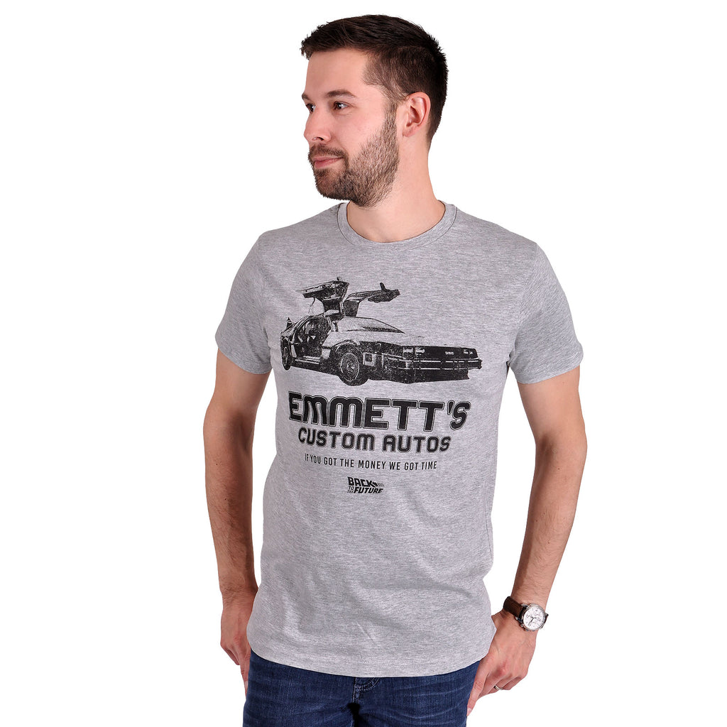 Productafbeelding Terug naar de Toekomst - Emmett's Custom Autos T-shirt grijs