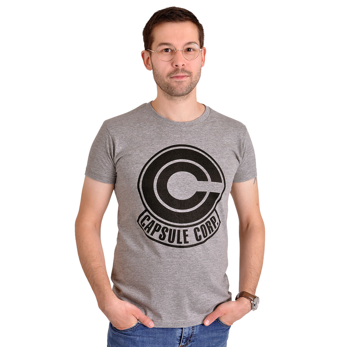 Productafbeelding Dragon Ball Z - Capsule Corporation Logo T-shirt grijs
