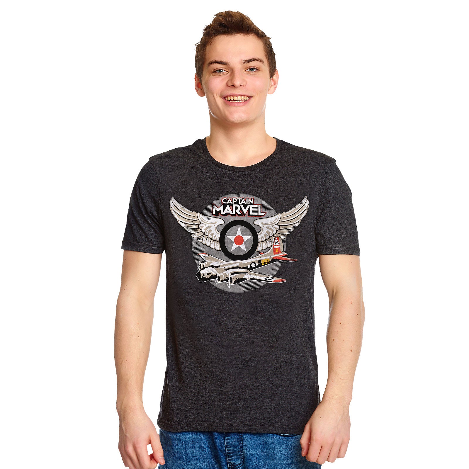 Productafbeelding Captain Marvel - Air Force Pilot T-Shirt Grijs