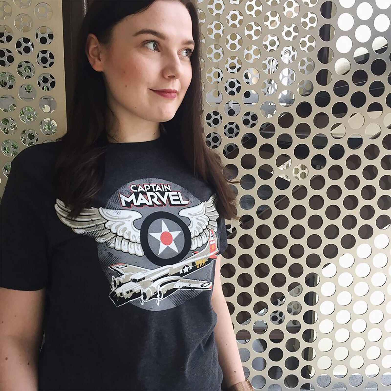 Productafbeelding Captain Marvel - Air Force Pilot T-Shirt Grijs