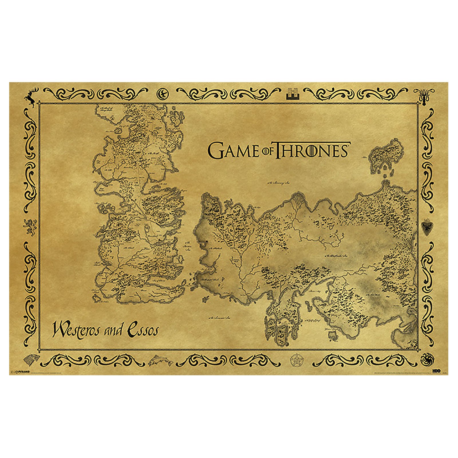 Productafbeelding Game of Thrones - Kaart van Westeros en Essos Maxi Poster