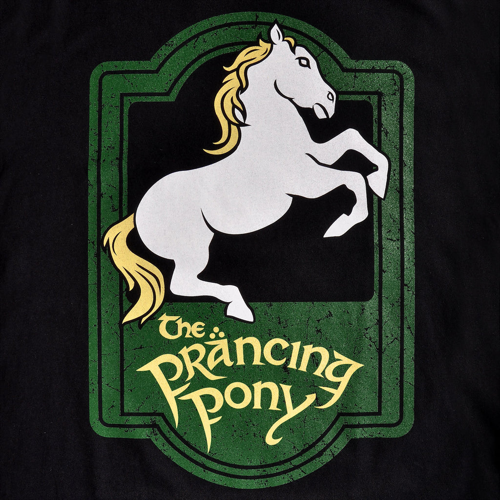 Productafbeelding Heer der Ringen - Dansend Paardje Logo T-Shirt zwart