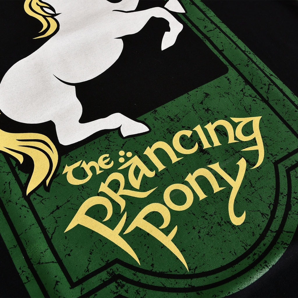 Productafbeelding Heer der Ringen - Dansend Paardje Logo T-Shirt zwart