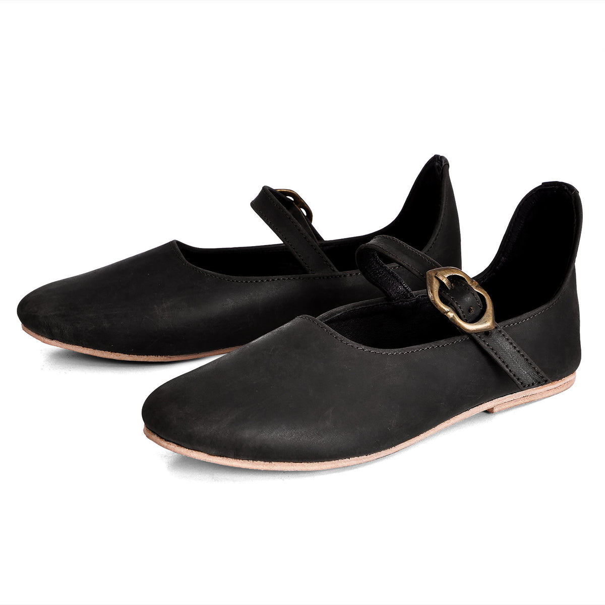 Productafbeelding Middeleeuwse Schoenen Cecilie Dames Zwart