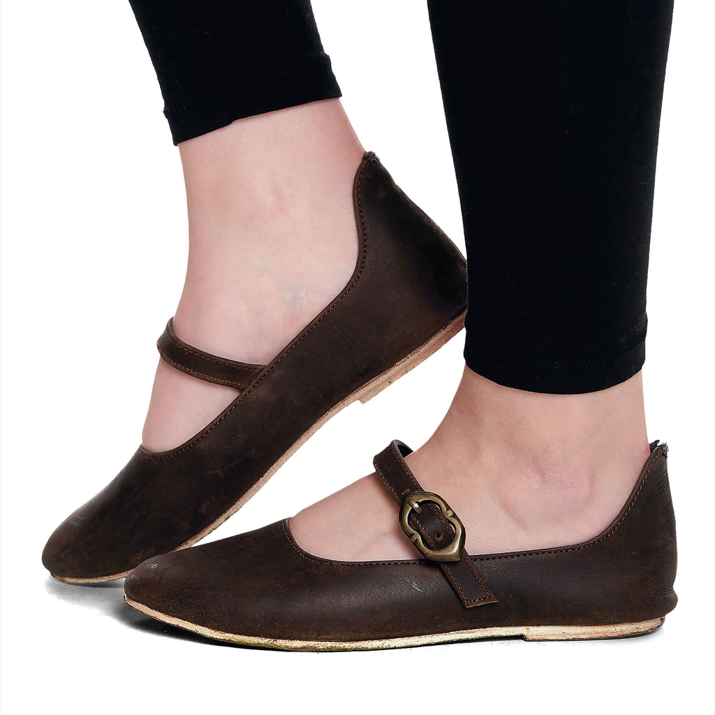 Productafbeelding Middeleeuwse schoenen Cecilie dames bruin