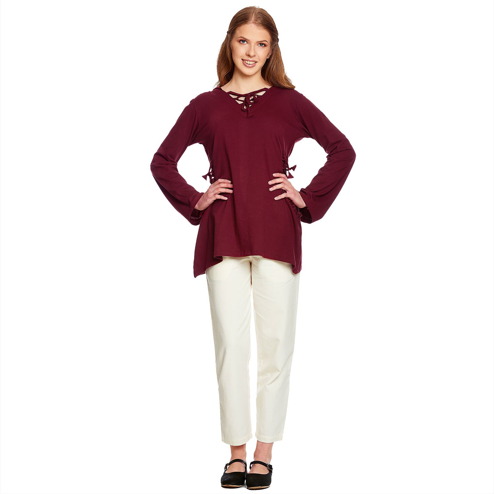 Product image Medieval Blouse Lea with Hood Red