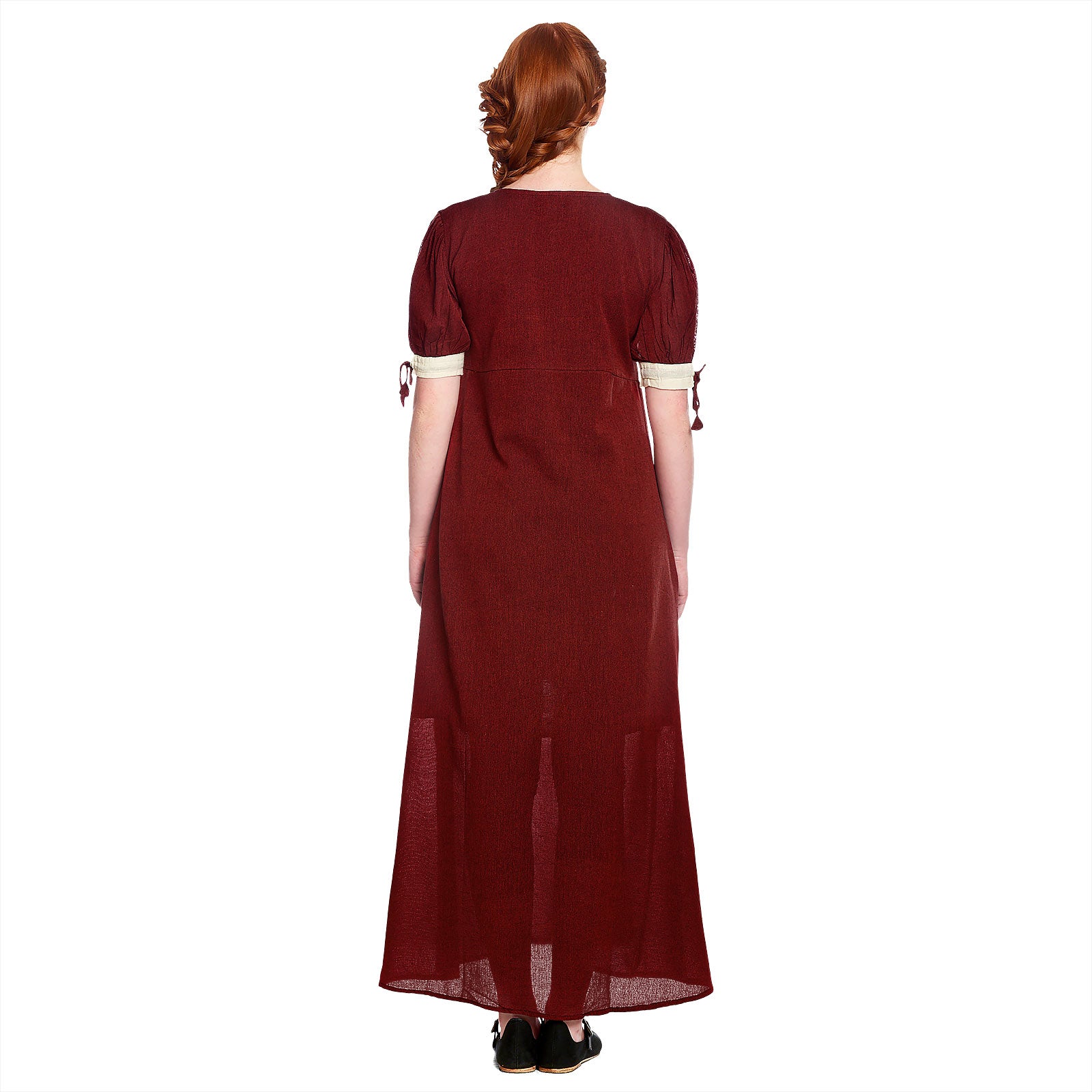 Productafbeelding Middeleeuwse zomerjurk Lysa rood-beige