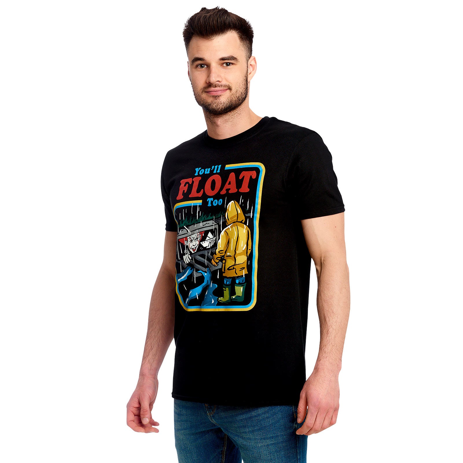 Productafbeelding Stephen King's IT - You'll Float Too Comic T-Shirt Zwart