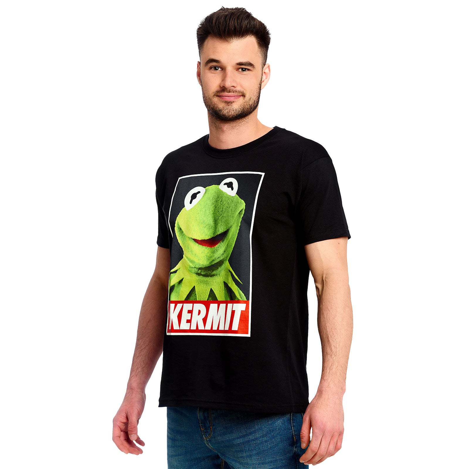 Productafbeelding Muppets - Kermit Poster T-Shirt Zwart