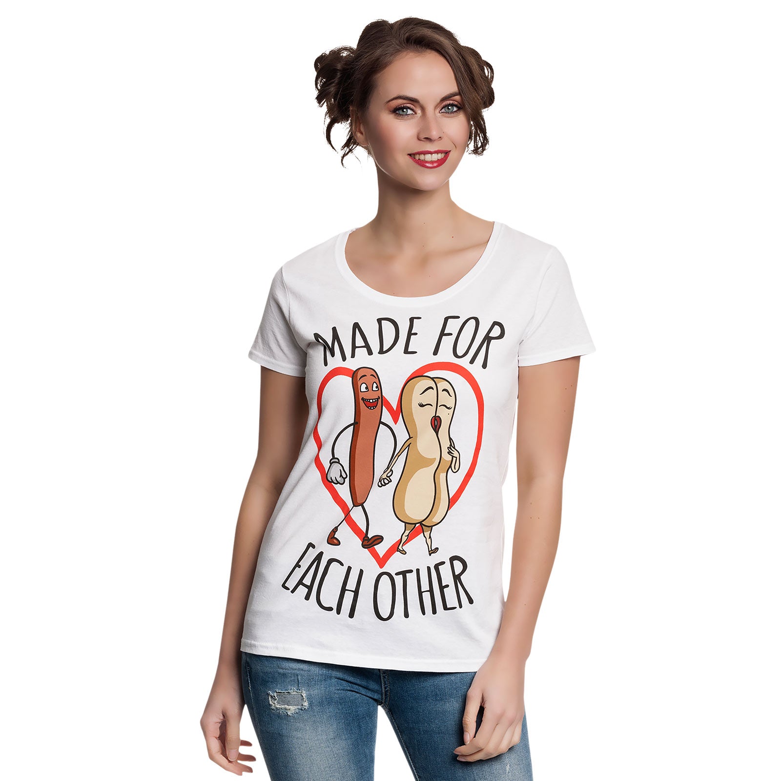 Productafbeelding Sausage Party - Made For Each Other Dames T-shirt Wit