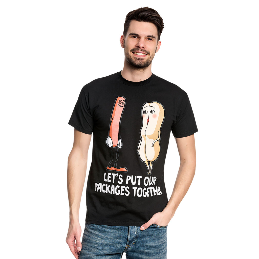 Productafbeelding Sausage Party - Onze Pakketten Samen T-Shirt zwart
