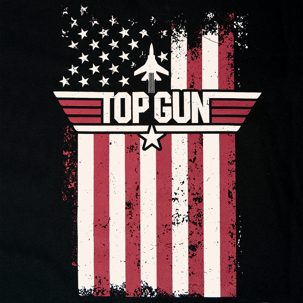 Productafbeelding Top Gun - Distressed Flag T-Shirt Zwart