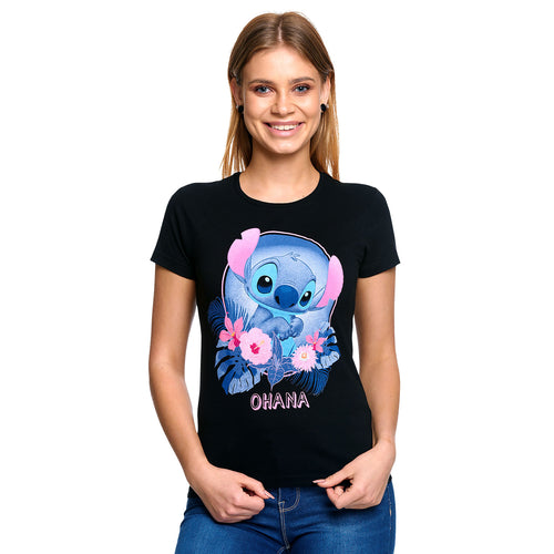 Productafbeelding Lilo & Stitch - Ohana Dames T-shirt Zwart