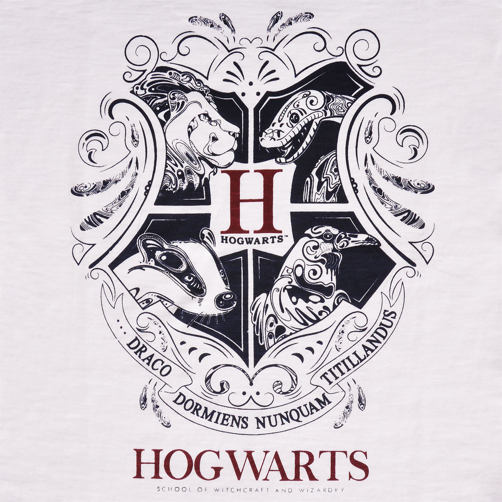 Productafbeelding Harry Potter - Hogwarts Wapenschild Dames T-shirt Wit