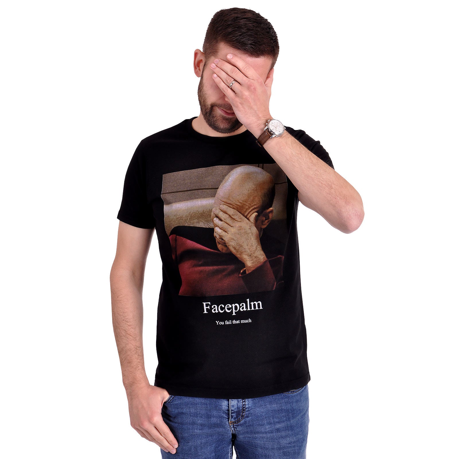 Productafbeelding Star Trek - Picard Facepalm T-shirt zwart