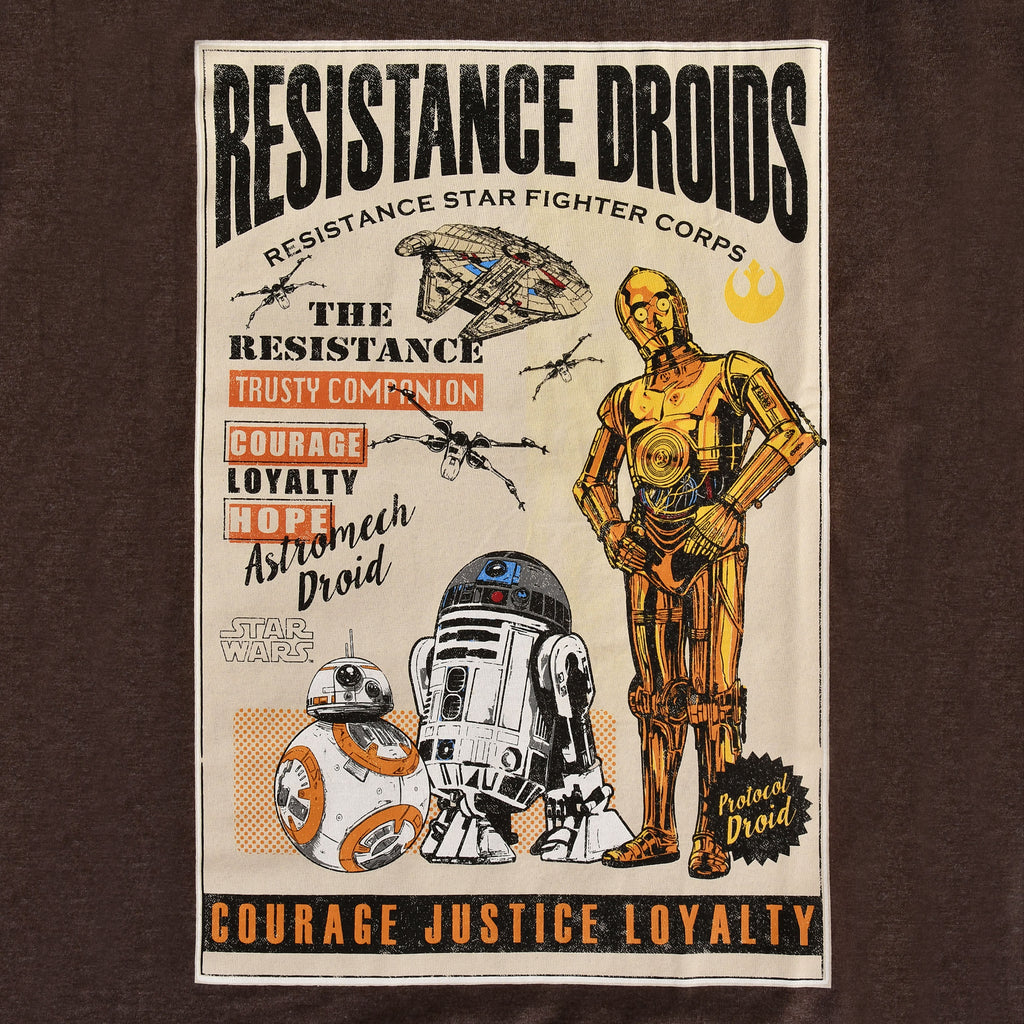 Productafbeelding Star Wars - Resistance Droids T-Shirt bruin