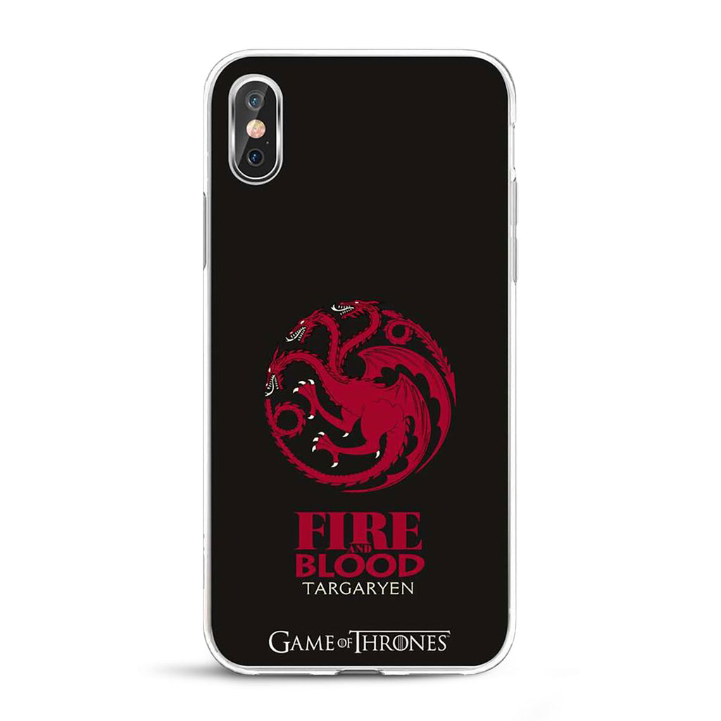 Productafbeelding Game of Thrones - Targaryen Wapen iPhone X / XS Siliconen Hoesje Zwart