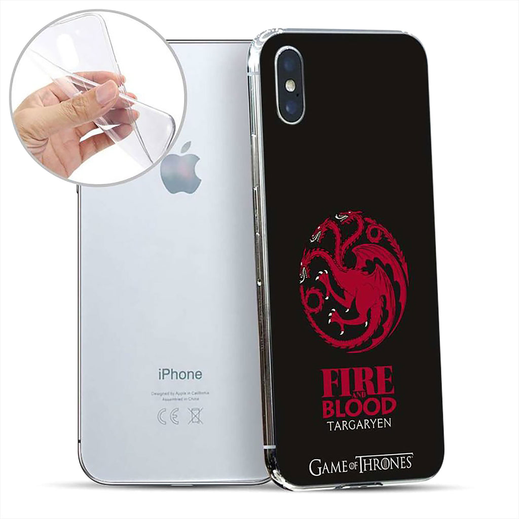 Productafbeelding Game of Thrones - Targaryen Wapen iPhone X / XS Siliconen Hoesje Zwart