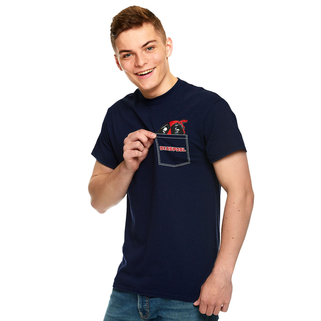 Productafbeelding Deadpool - Pocket T-shirt blauw