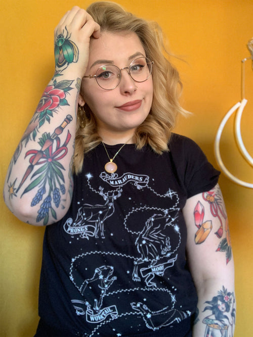 Productafbeelding Harry Potter - Marauders Astrologie T-Shirt Zwart
