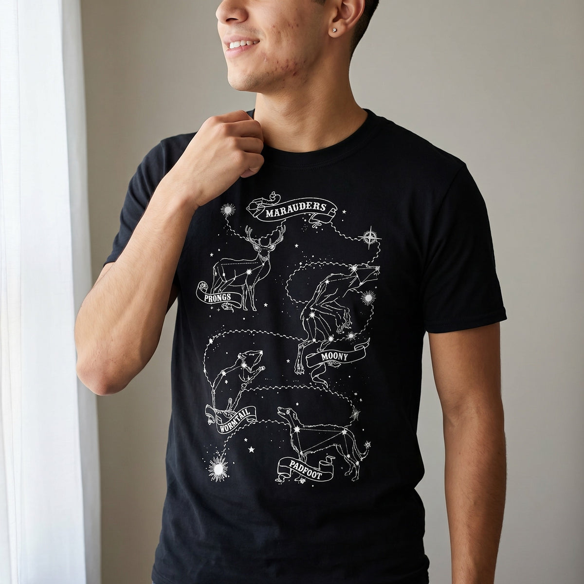 Productafbeelding Harry Potter - Marauders Astrologie T-Shirt Zwart