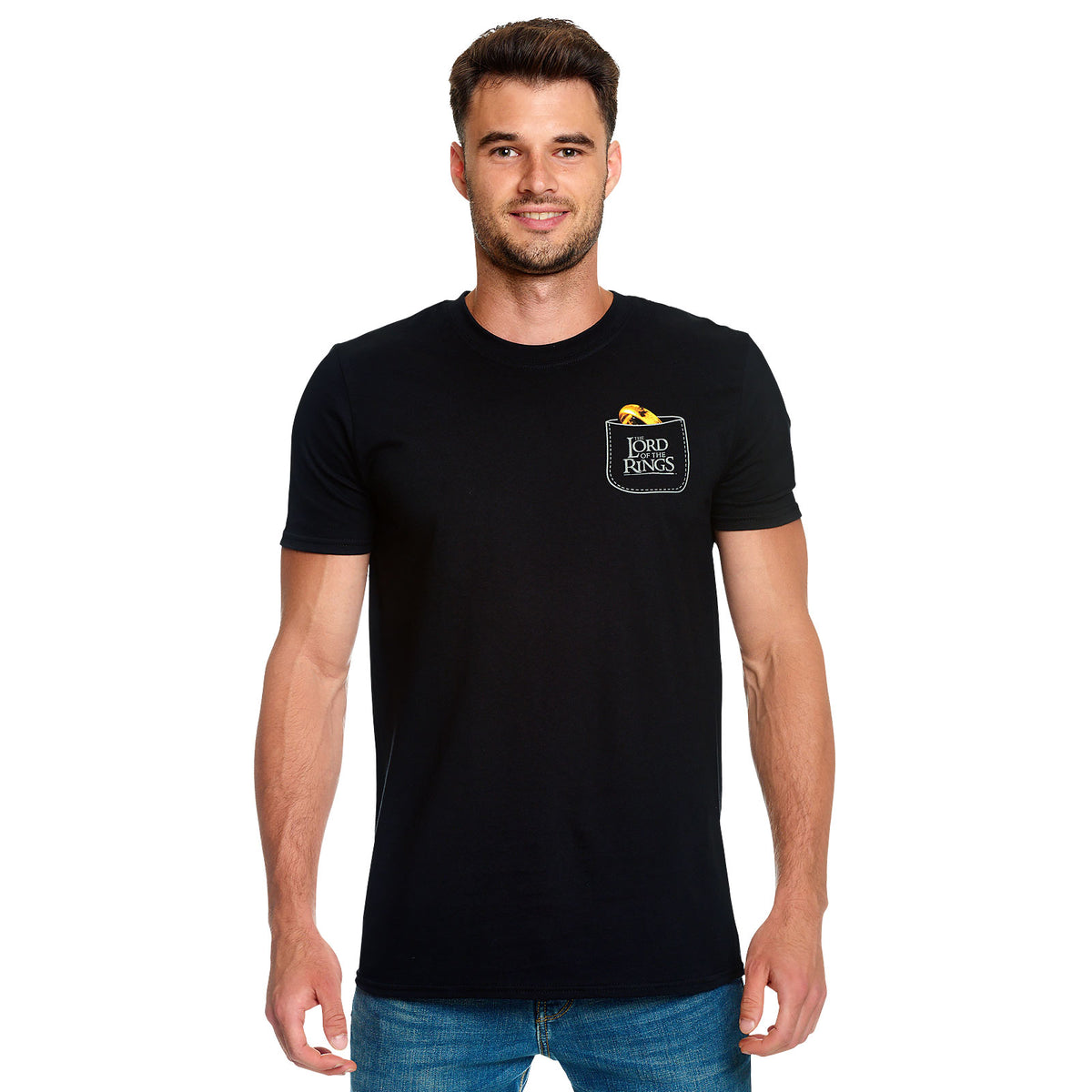 Productafbeelding Heer der Ringen - De Ene Ring Pocket T-Shirt zwart