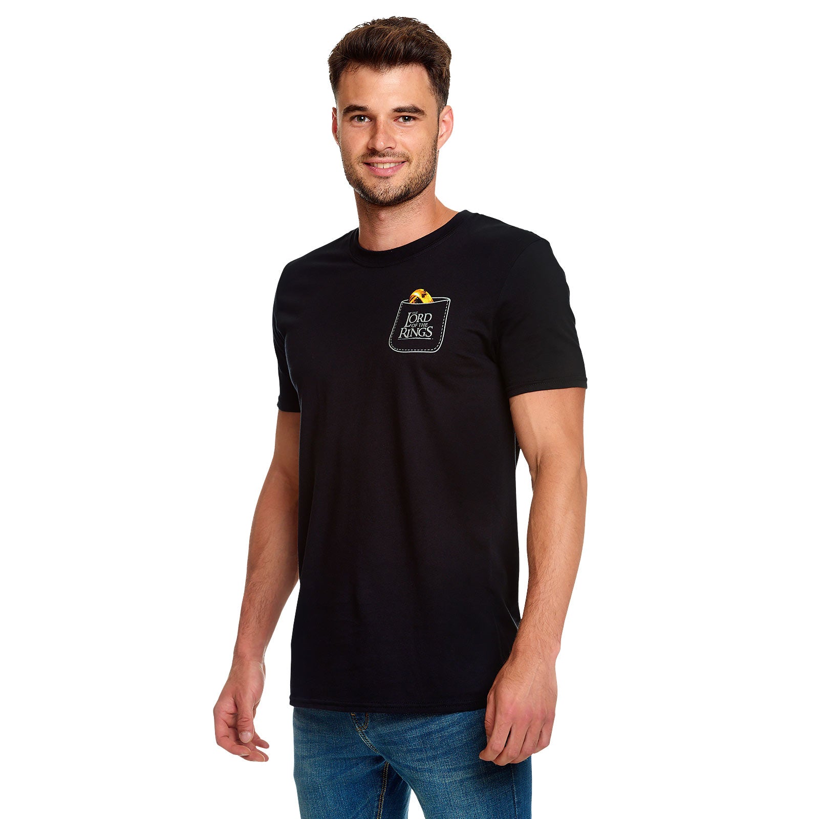 Productafbeelding Heer der Ringen - De Ene Ring Pocket T-Shirt zwart