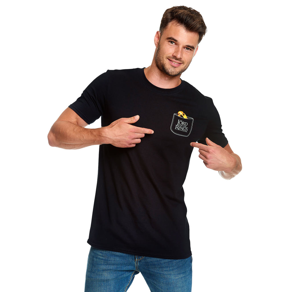 Productafbeelding Heer der Ringen - De Ene Ring Pocket T-Shirt zwart
