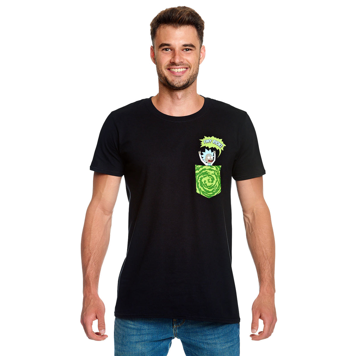 Productafbeelding Rick en Morty - Tiny Pocket Rick T-shirt zwart