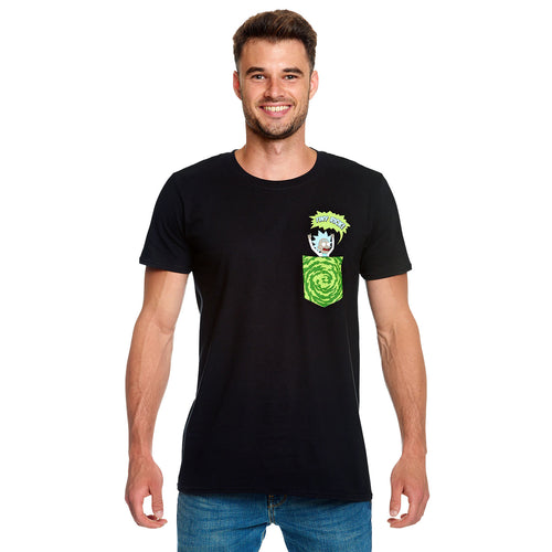 Productafbeelding Rick en Morty - Tiny Pocket Rick T-shirt zwart