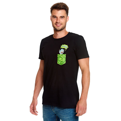 Productafbeelding Rick en Morty - Tiny Pocket Rick T-shirt zwart