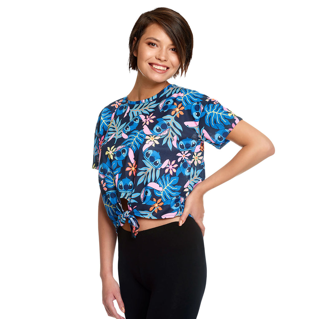 Productafbeelding Lilo & Stitch - Aloha Stitch Dames T-Shirt met Knoop