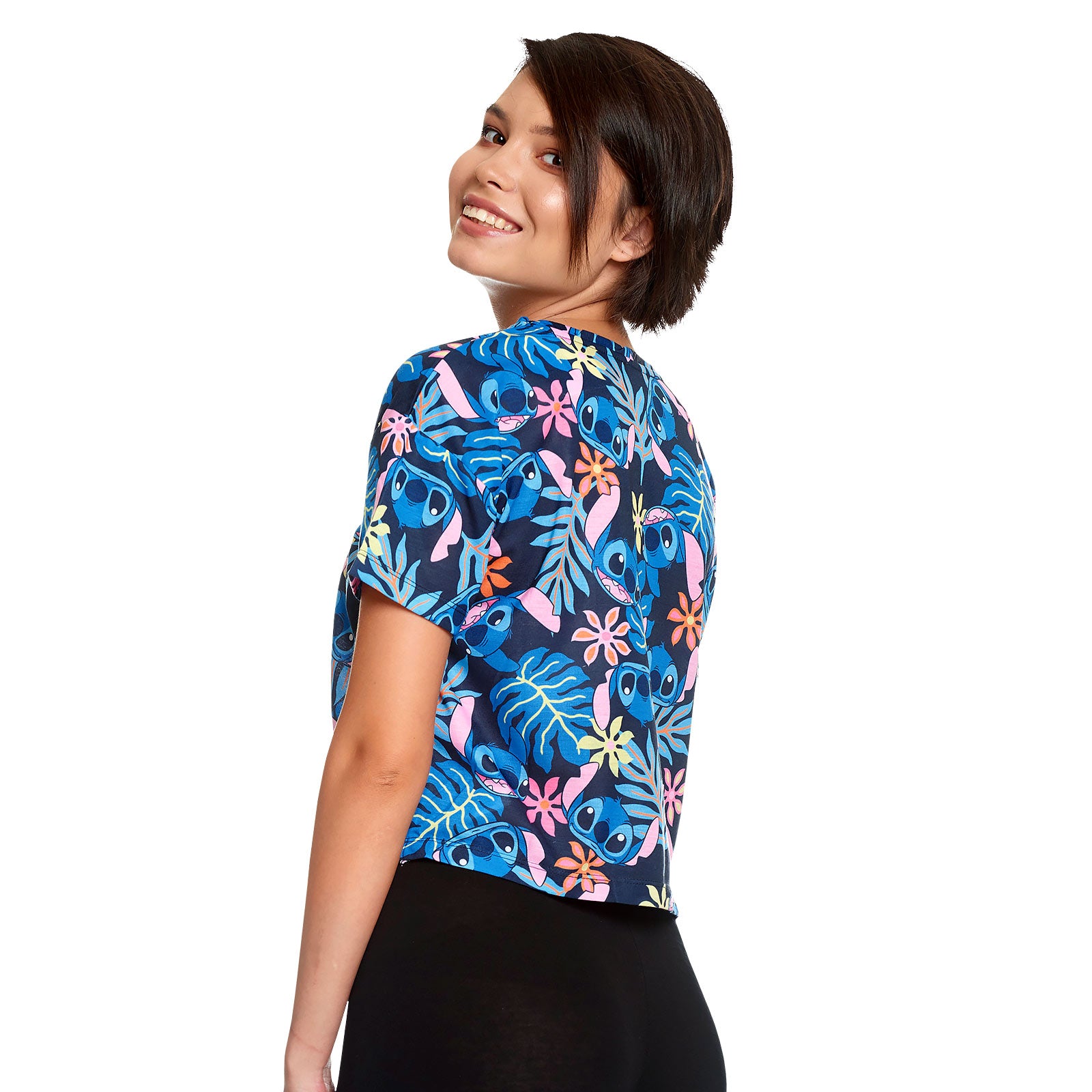 Productafbeelding Lilo & Stitch - Aloha Stitch Dames T-Shirt met Knoop