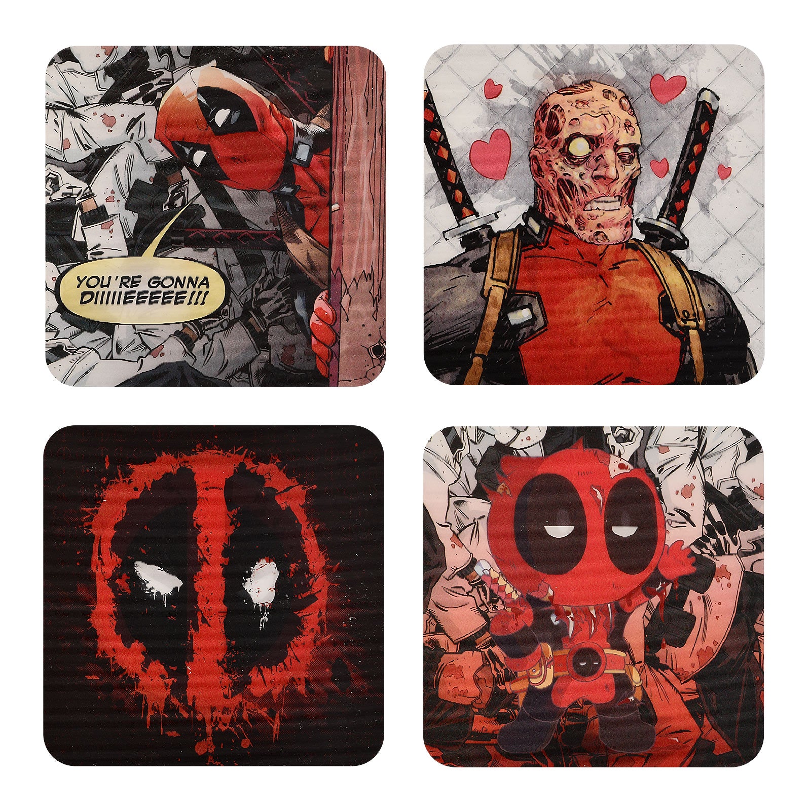 Productafbeelding Deadpool 3D Onderzetter Set van 4